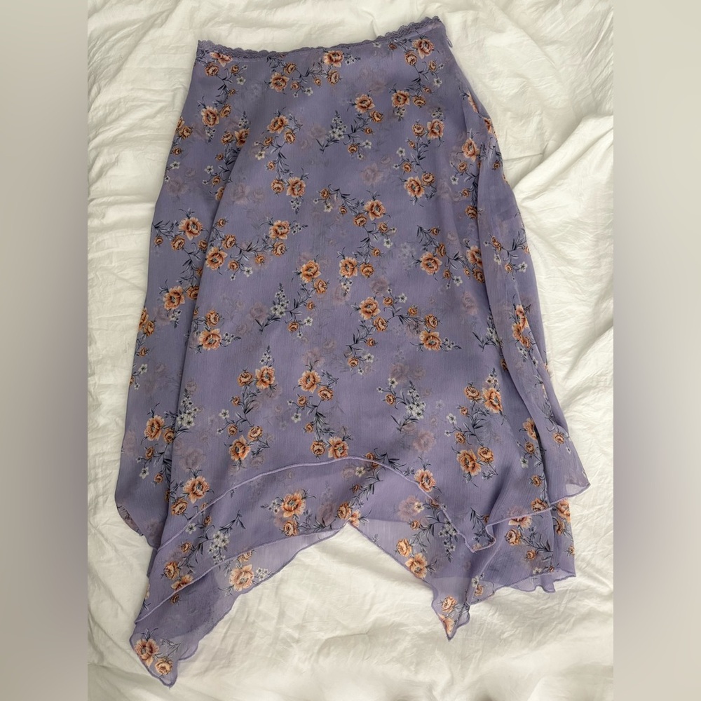 Free People Purple Asymmetrical Midi Skirt